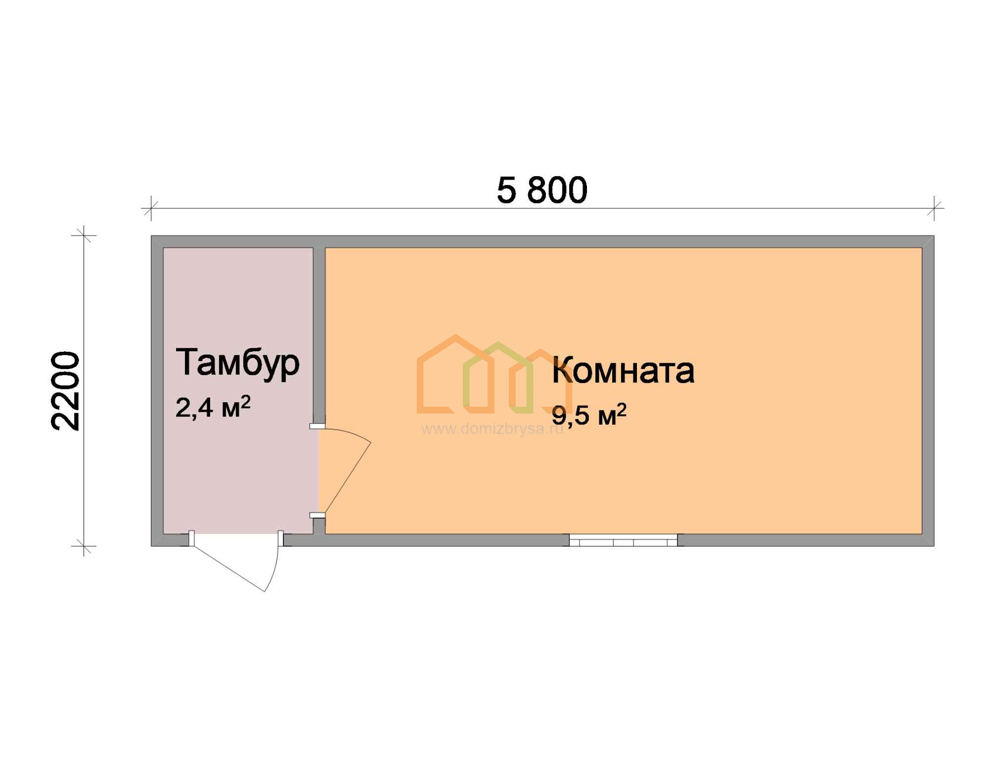 Металлическая бытовка для дачи Гладиолус 5.8x2.2 Площадь: 12.76 м² в  готовом виде под ключ в Кимрах и области